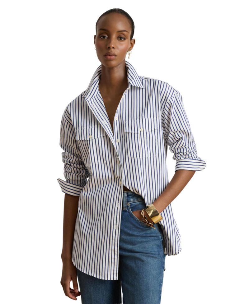 Women's Striped Collared Shirt