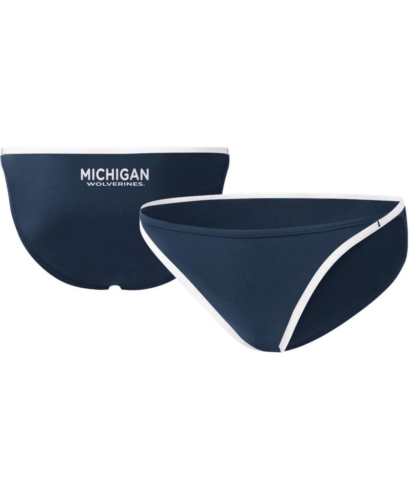 Women's Navy Michigan Wolverines Play Action Bikini Bottoms