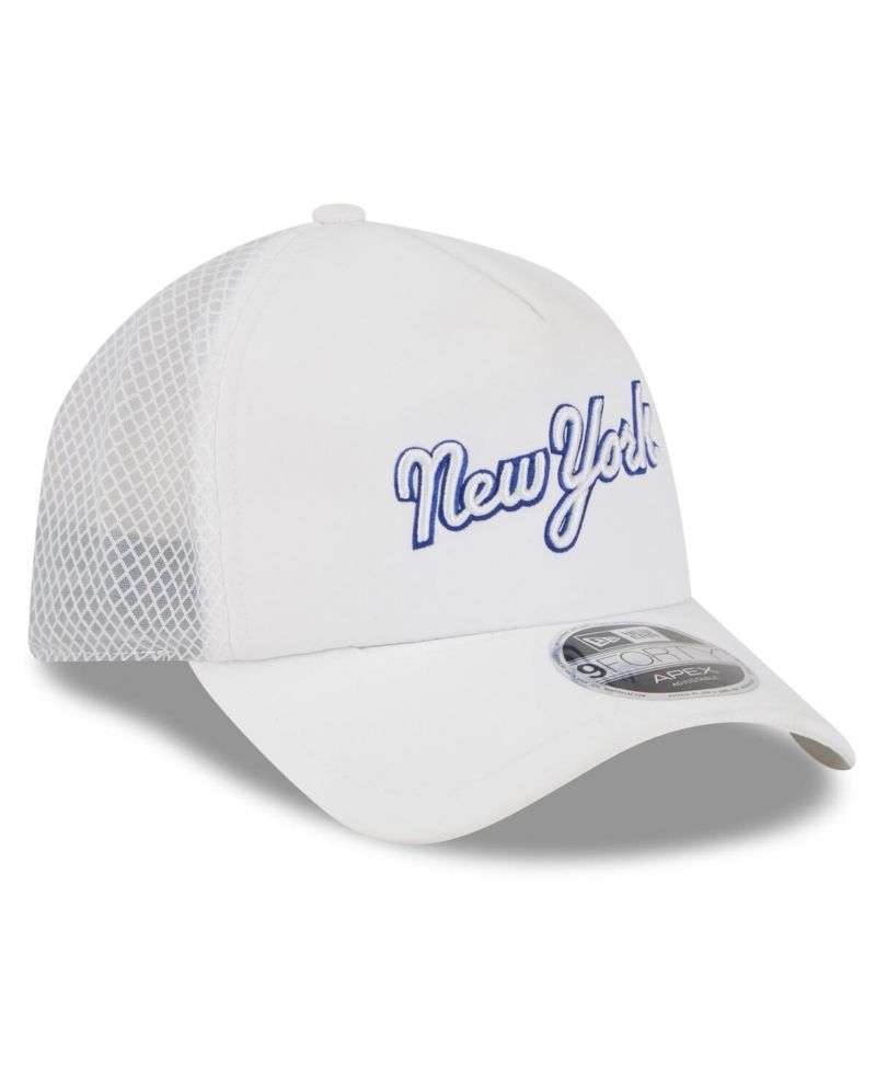 Men's White New York Mets 2026 Batting Practice Apex 9FORTY Adjustable Trucker Hat