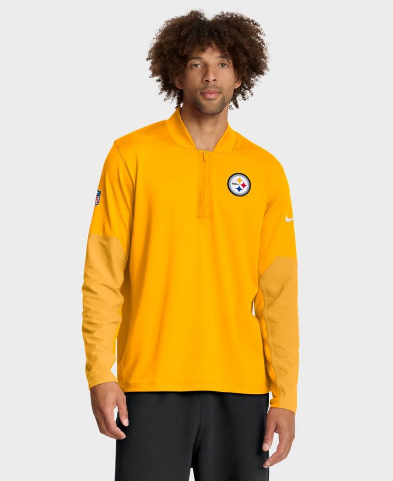 Men's Gold Pittsburgh Steelers Sideline Dri-FIT Half-zip Pullover