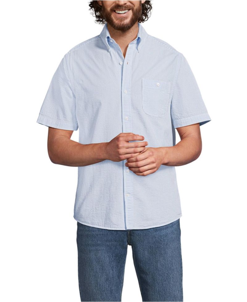 Men's Short Sleeve Seersucker Shirt
