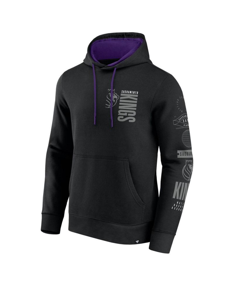 Men's Black Sacramento Kings Game Time Crossover Pullover Hoodie