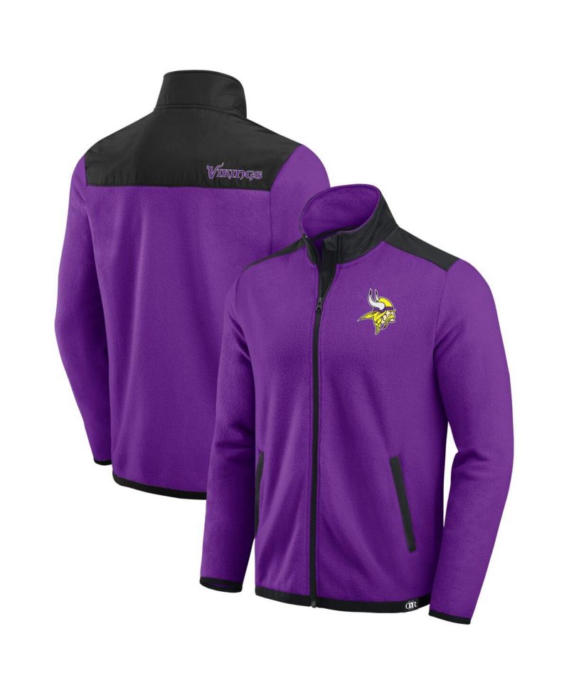 Darius Rucker Collection by Men's Purple Minnesota Vikings Color Block Polar Fleece Full-Zip Jacket