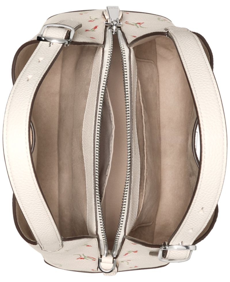 Deco Vibrant Buds Leather Small Crossbody Tote Bag