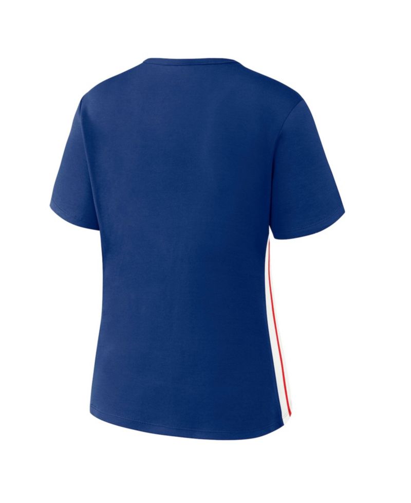 Women's Royal Chicago Cubs Notch Neck Cropped T-Shirt
