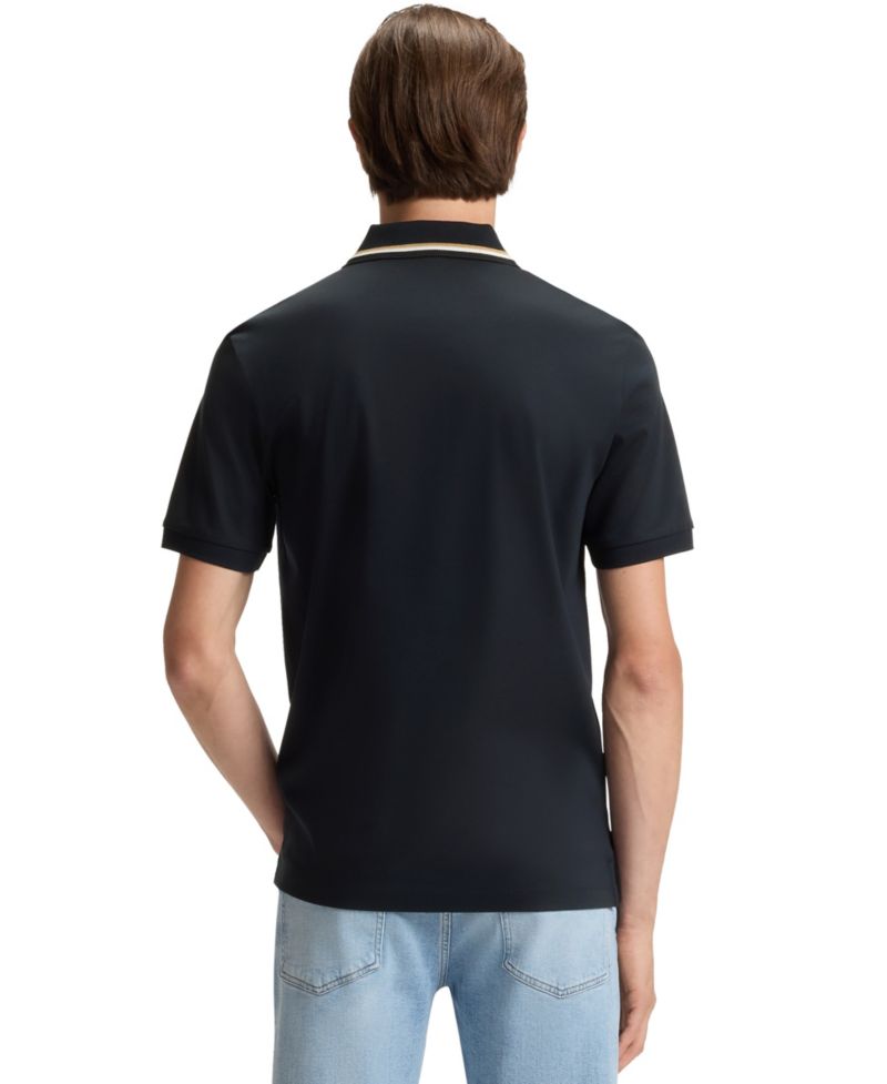 Men's Cotton Slim-Fit Striped Collar Polo Shirt