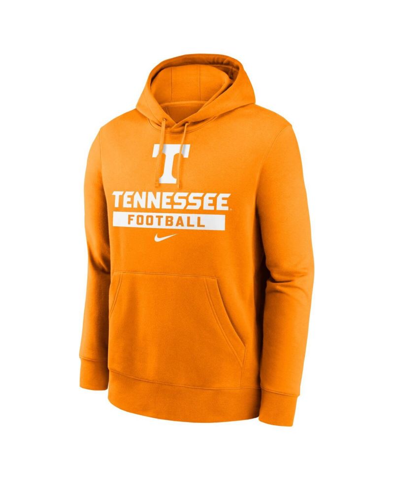 Men's Tennessee Orange Tennessee Volunteers Football Stack Club Fleece Pullover Hoodie