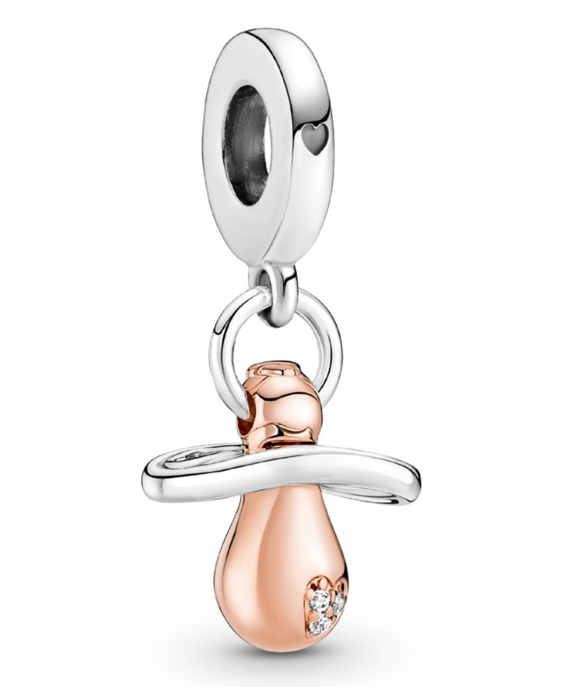 Cubic Zirconia Baby Pacifier Dangle Charm