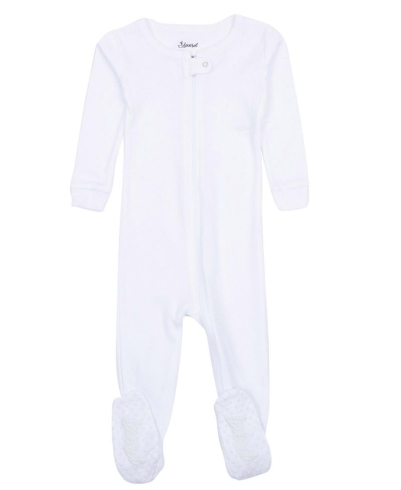 Toddler Matching Family One Piece Footed Cotton Long Sleeve Solid Color Pajamas 2T-5T