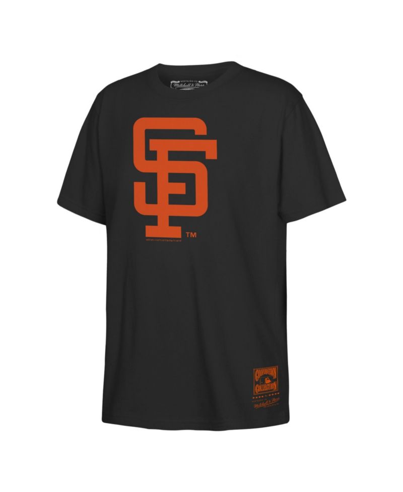 Big Boys and Girls Black San Francisco Giants Retro Logo T-Shirt