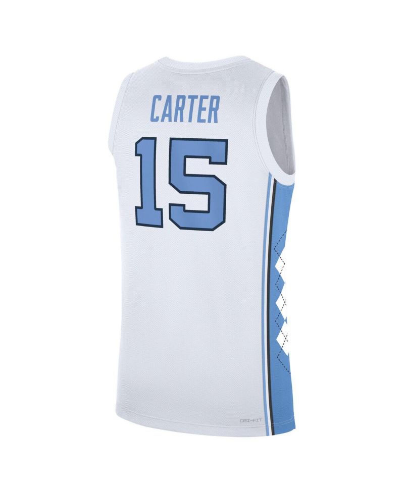 Men's Vince Carter White North Carolina Tar Heels Replica Basketball Jersey
