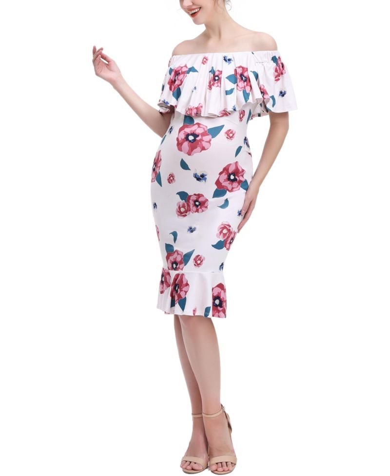 Women's Floral Print Nursing Mermaid Dress