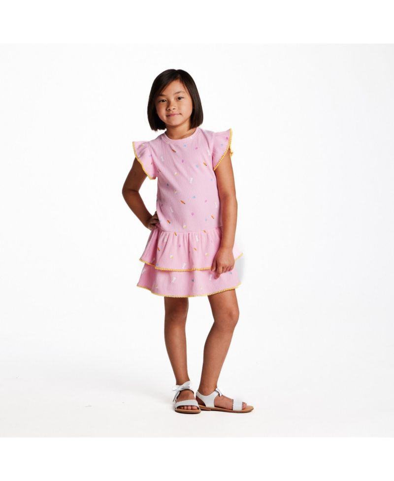 Little Girls Toddler/Child Rib Tiered Dress