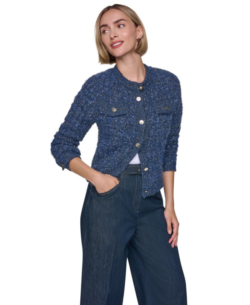 Women's Five-Button-Front Sweater Denim Jacket