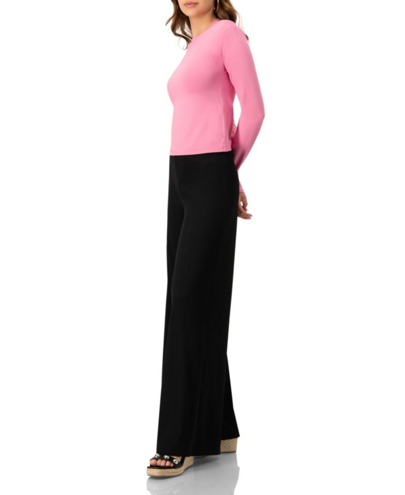 Women's Ribbed Wide-Leg Culotte Pants