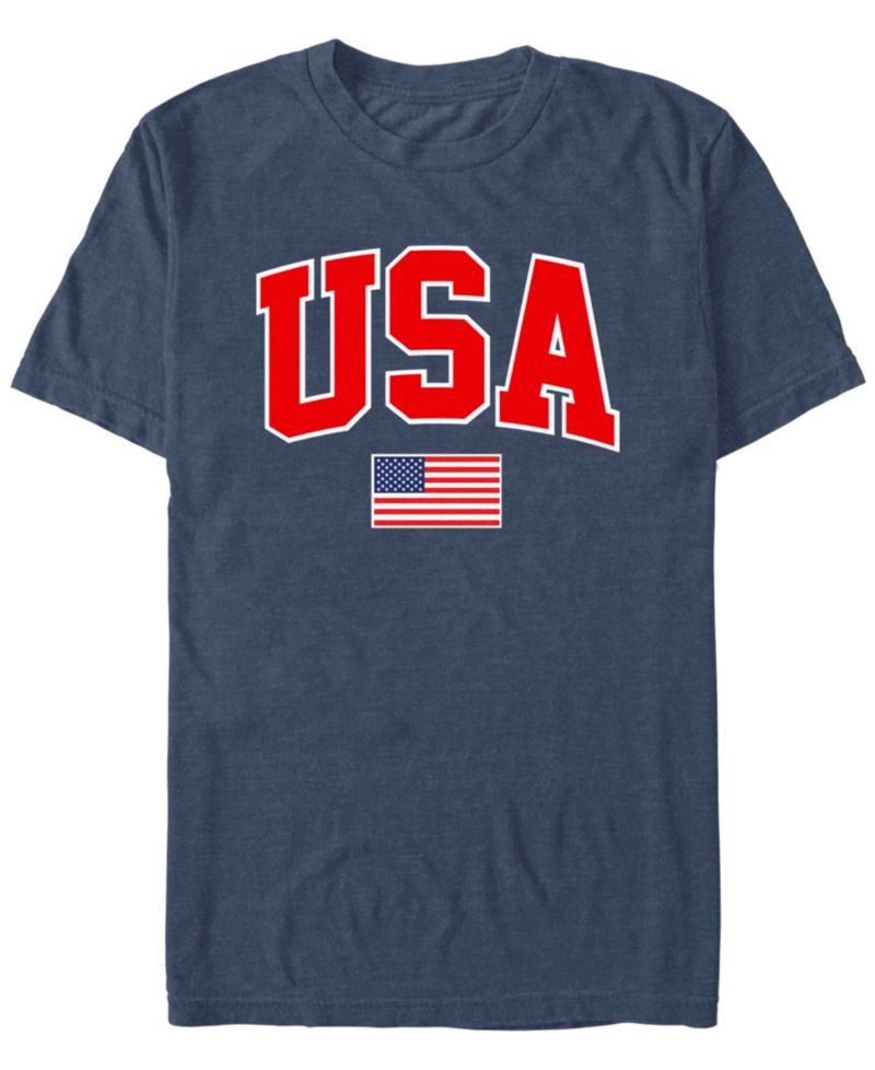 Men's USA Collegiate and Flag Short Sleeve T-Shirt