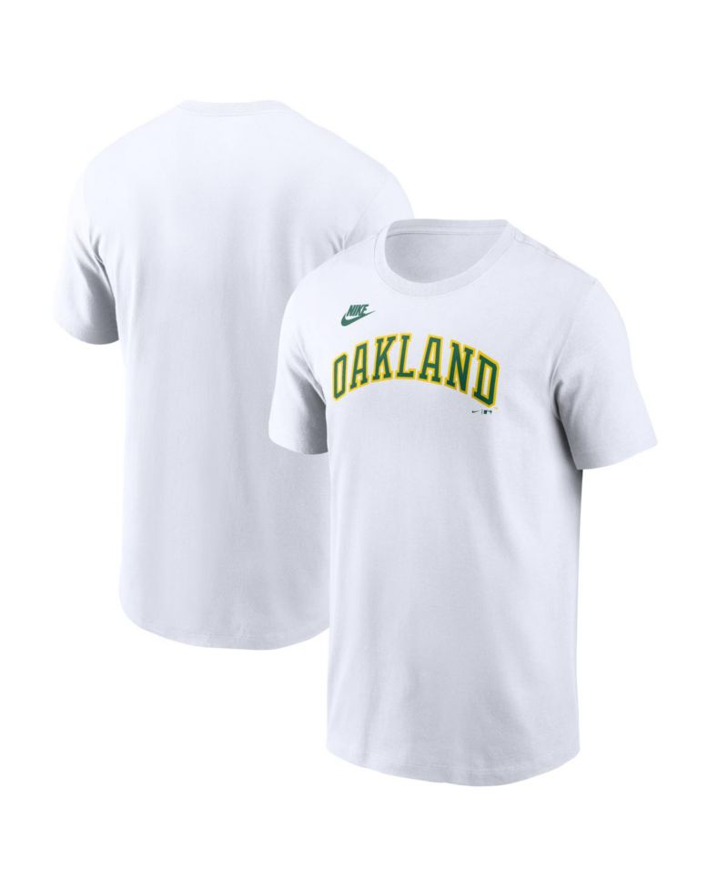 Men's White Oakland Athletics Cooperstown Collection Wordmark T-Shirt