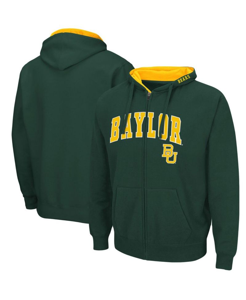 Men's Green Baylor Bears Arch and Logo 3.0 Full-Zip Hoodie