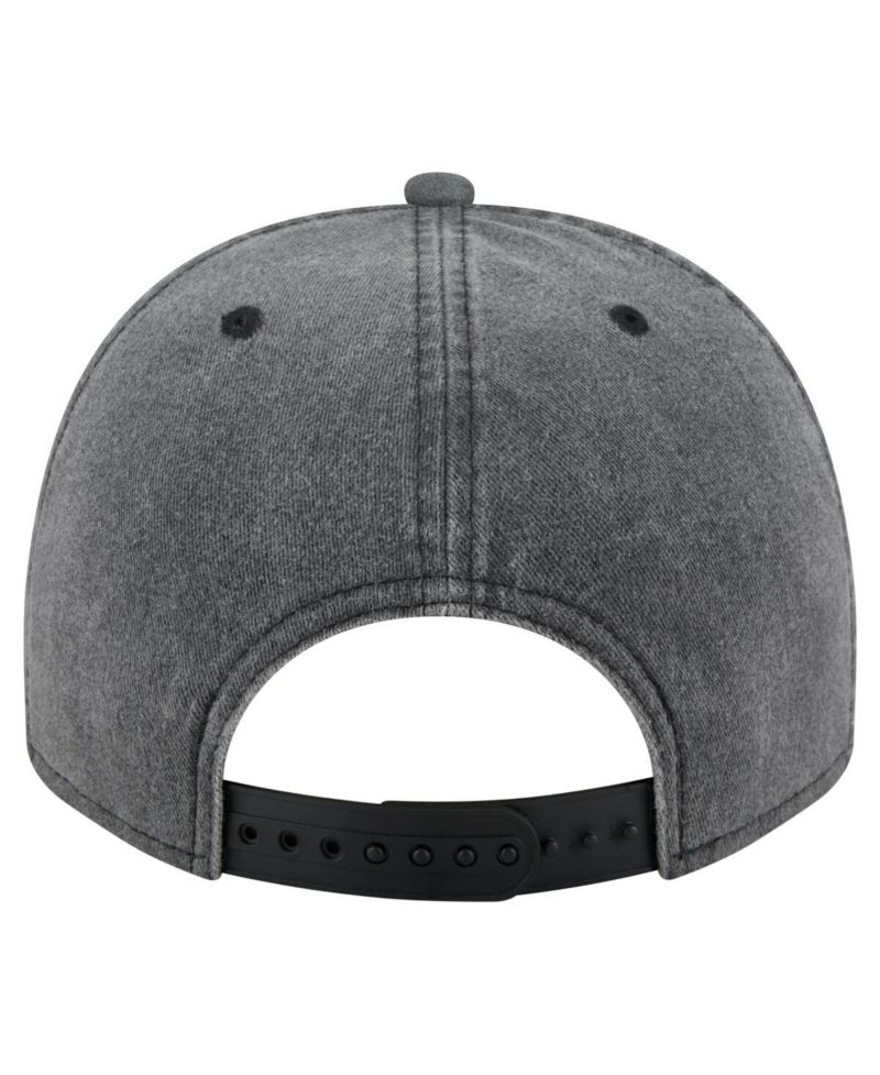 Men's Charcoal Chicago Blackhawks Throwback Washed A-Frame Pre-Curved 9FIFTY Snapback Hat