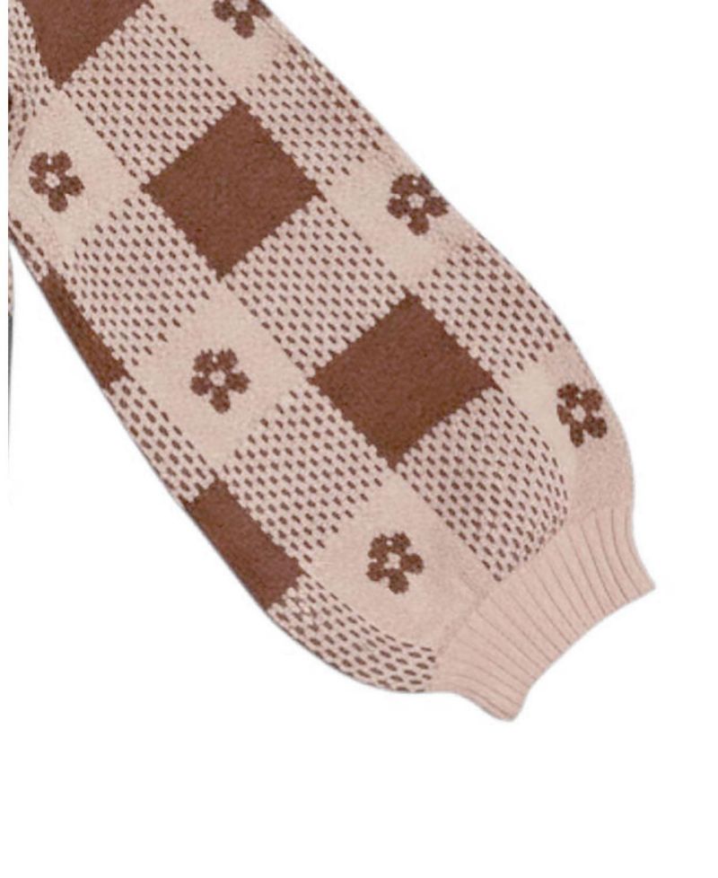 Little and Big Girls' (XXS-L) Organic Bow Detail Intarsia Sweater