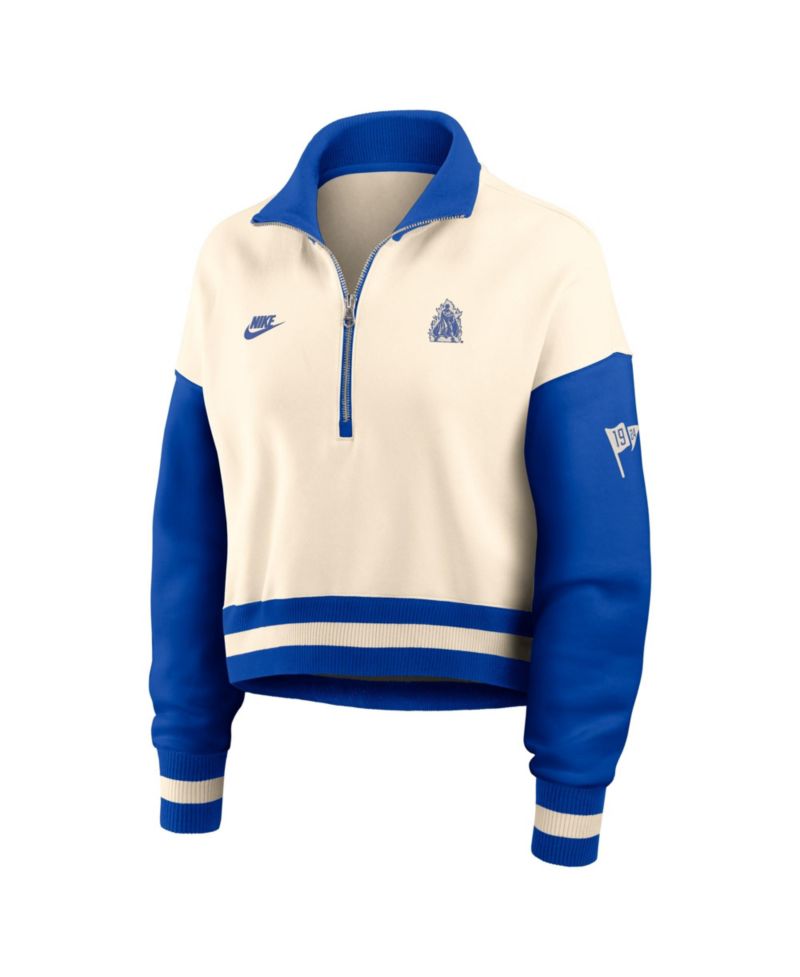Women's Duke Blue Devils Legacy Oversized Cropped Quarter-Zip Pullover Sweatshirt