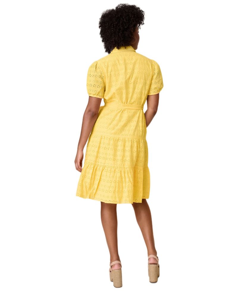 Women's Cotton Eyelet Short Sleeve Augusta Dress