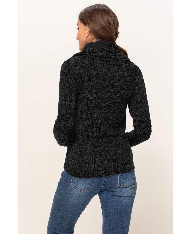 Maternity Cowl Neck Long Sleeve Knit Sweater