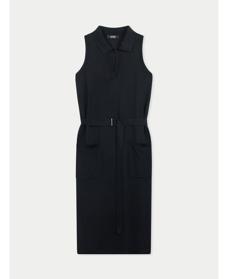 Women's Sleeveless Silk Cashmere Polo Dress