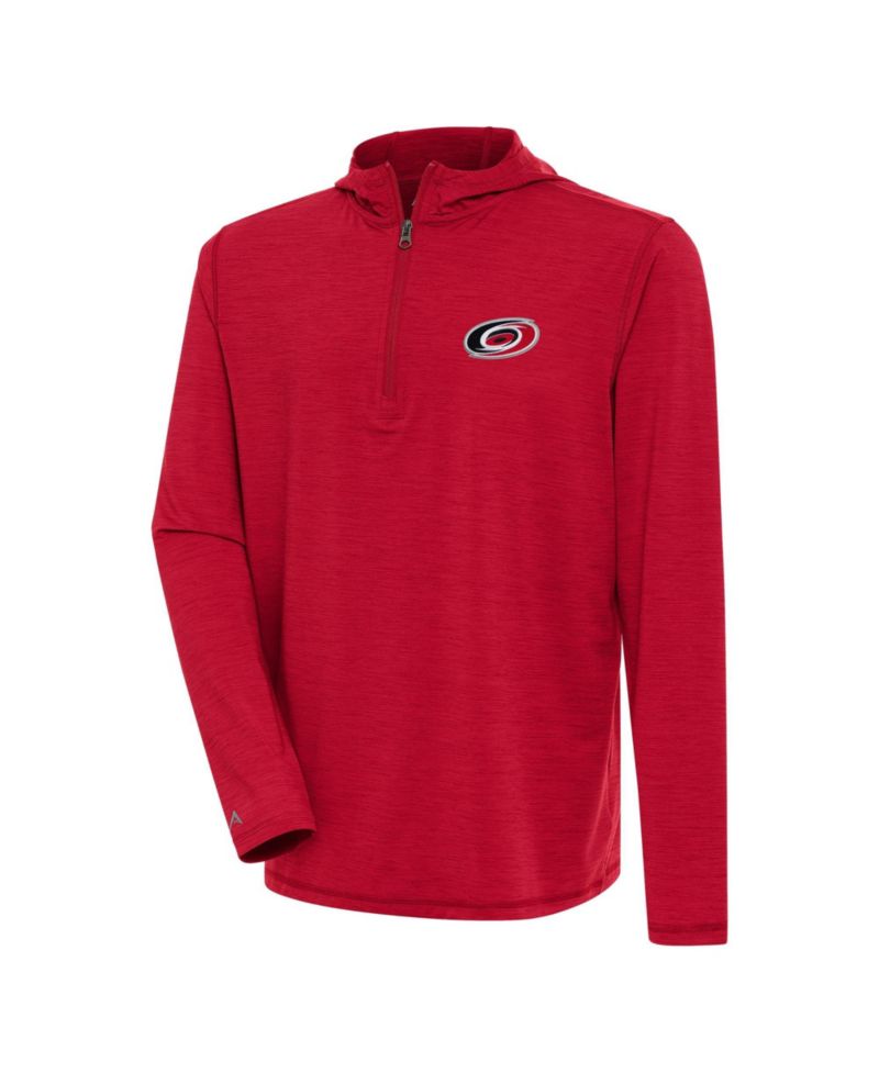 Men's Heather Red Carolina Hurricanes Tidy Quarter-Zip Pullover Hoodie