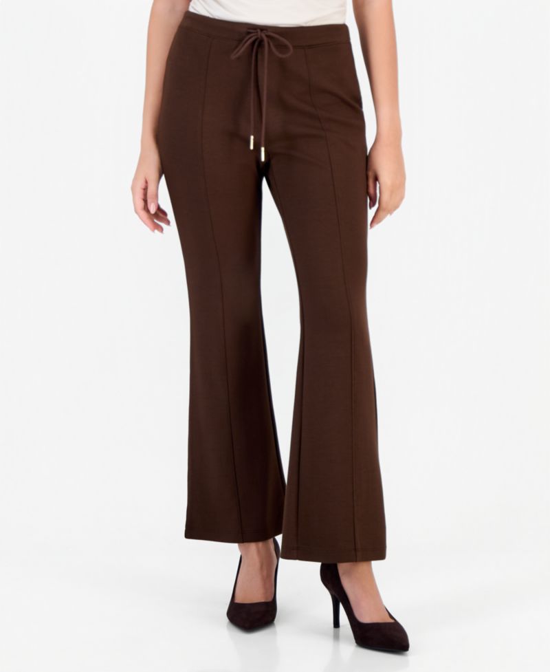 Petite High-Rise Drawstring Flare Sweatpants