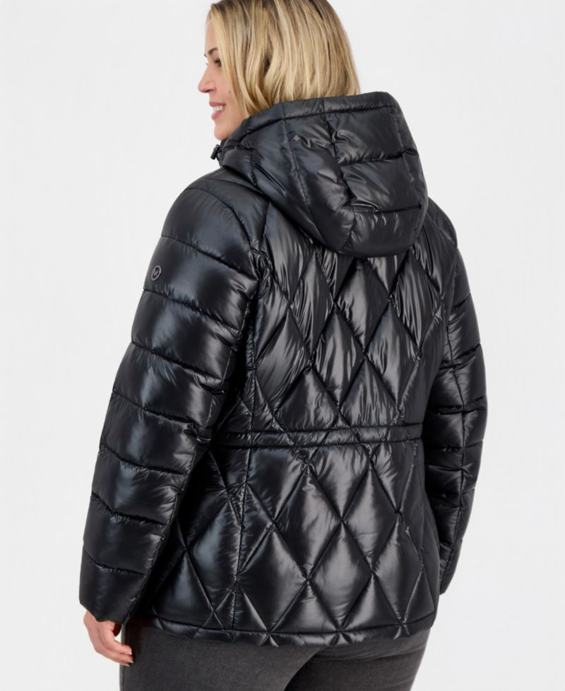 Michael Kors Plus Size Hooded Packable Puffer Coat