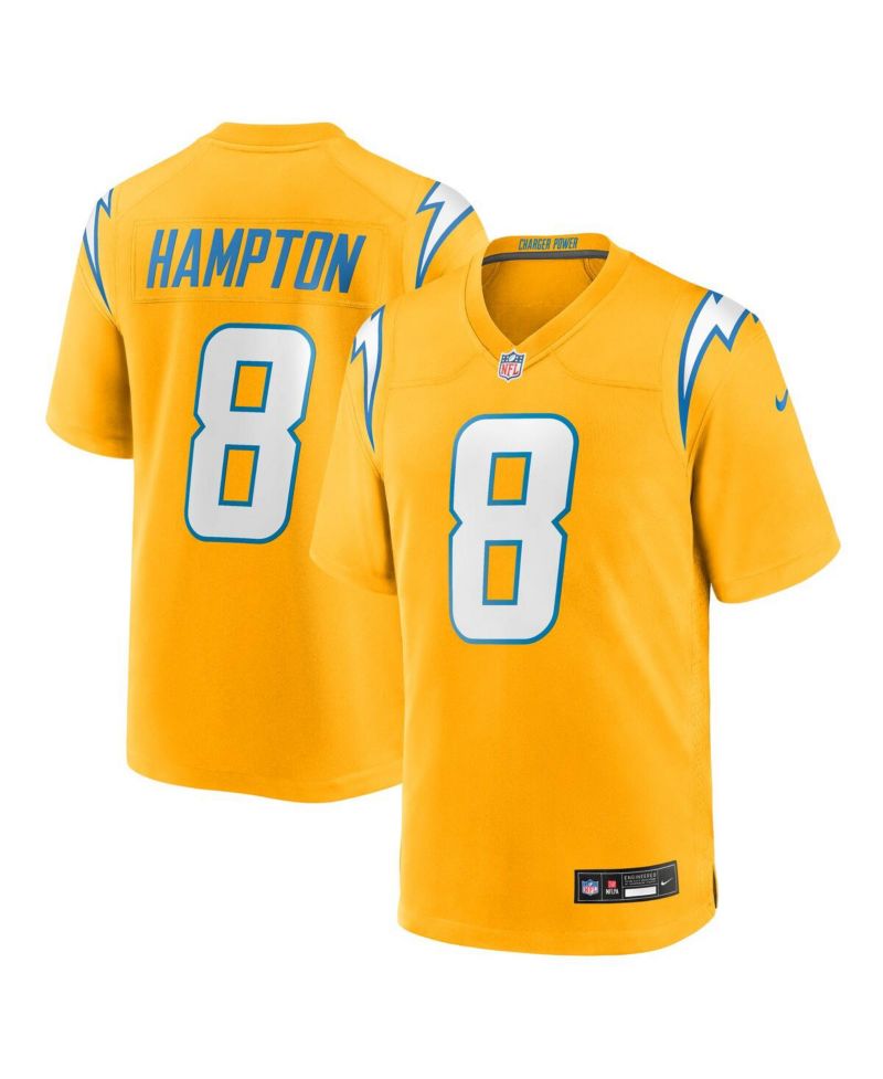 Men's Omarion Hampton Gold Los Angeles Chargers Alternate Charger Power Game Player Jersey