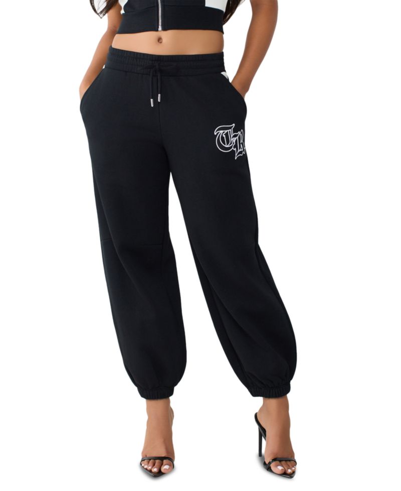 Women's Contrast-Paneled Baggy Joggers