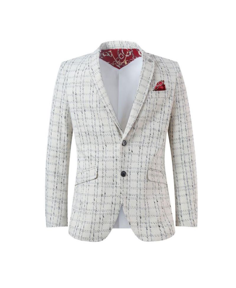 Men's Slim Fit Plaid Boucle Sport coat