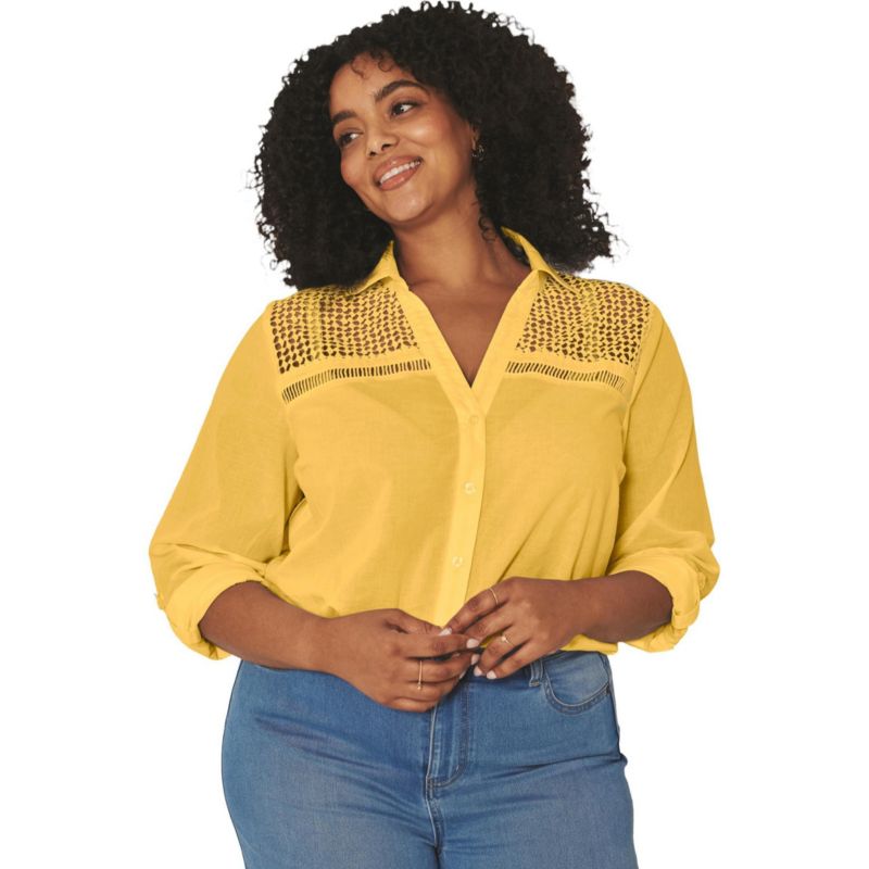 Women's Long Sleeve Lace Detail Shirt
