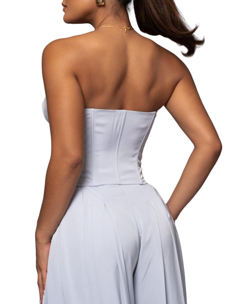 Women's Viv Satin Sweetheart-Neckline Sleeveless Bustier Top
