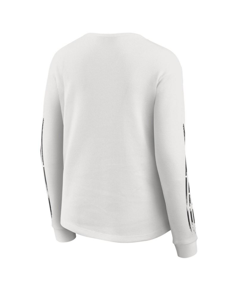 Women's White New Orleans Saints Graphic Waffle Long-Sleeve T-Shirt