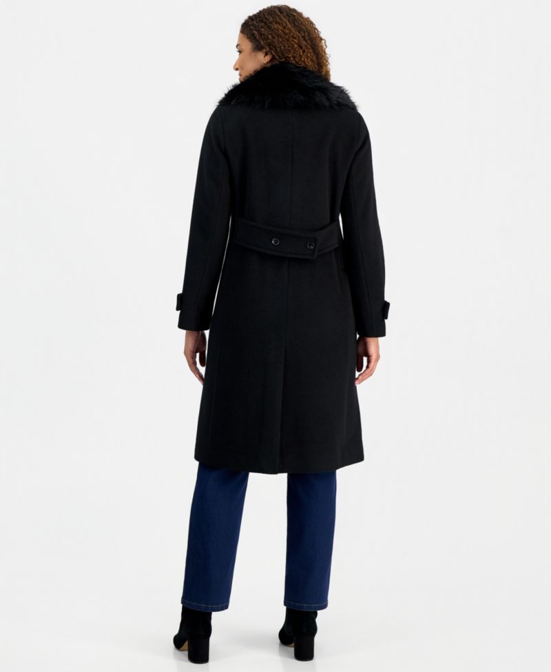 Women's Faux-Fur Collar Tailored Coat