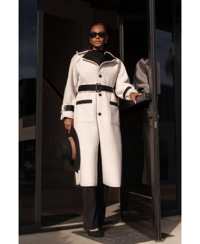 Women's Suede And Sherpa Reversible Coat