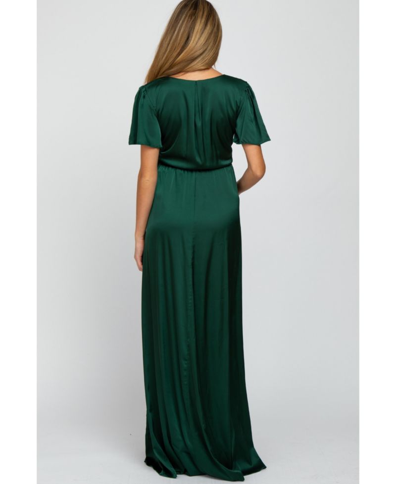Women's Side Slit Satin Maxi Dress