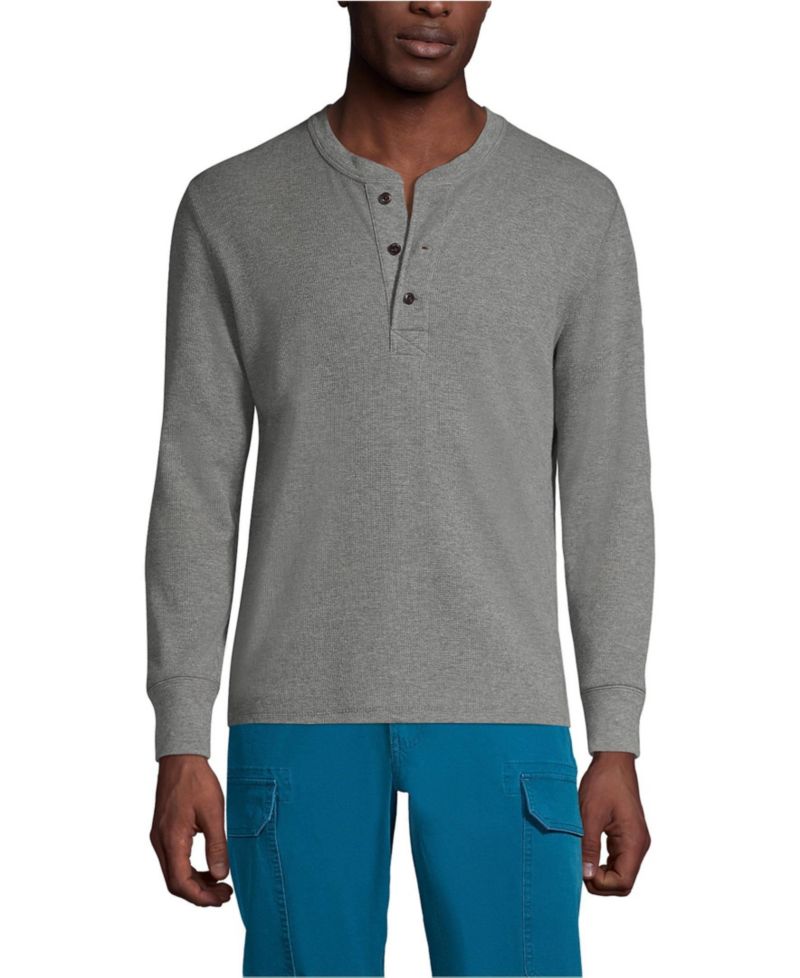 Men's Long Sleeve Thermal Waffle Henley