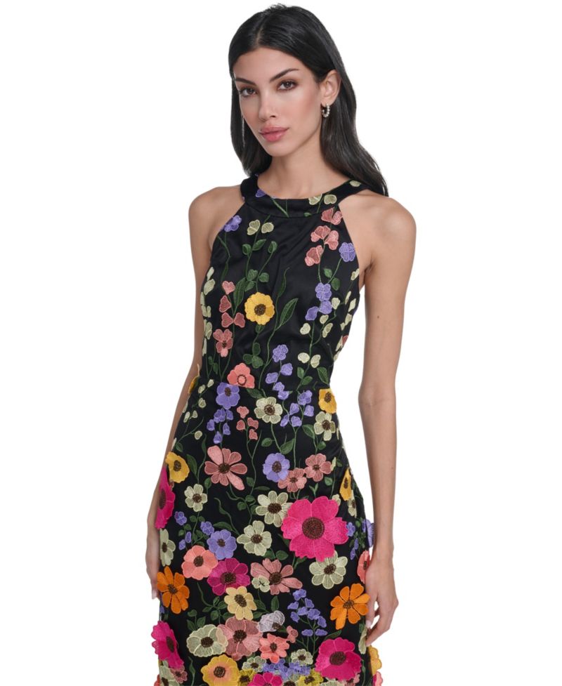 Petite 3D Floral Sheath Dress