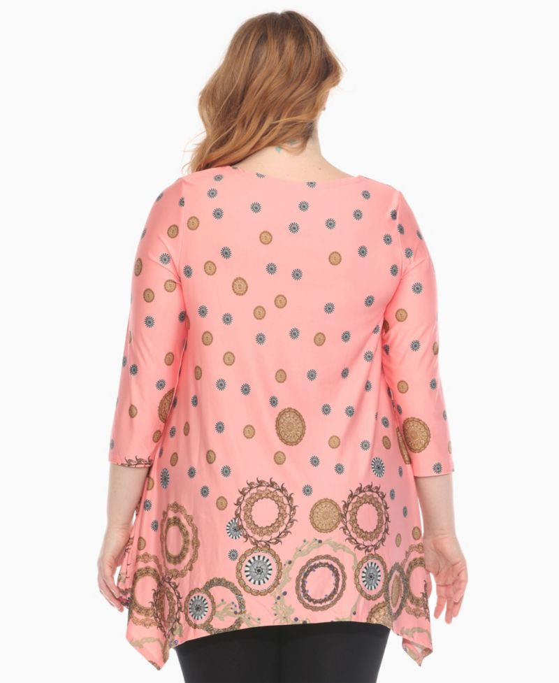 Plus Size Printed Flowy Hem Swing Top