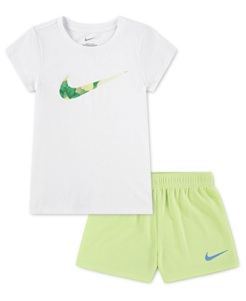Girls' 2T-6X Move with Nature Crewneck T-shirt and Mesh Shorts, 2-Piece Set