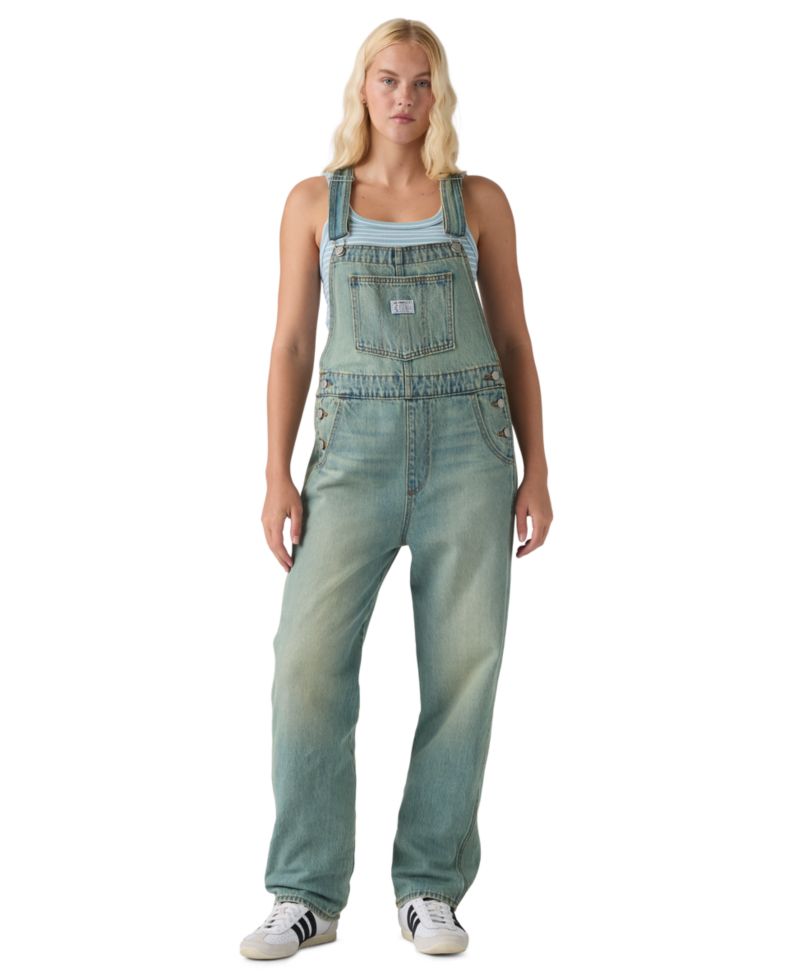 Women's Vintage-Style Cotton Denim Overalls