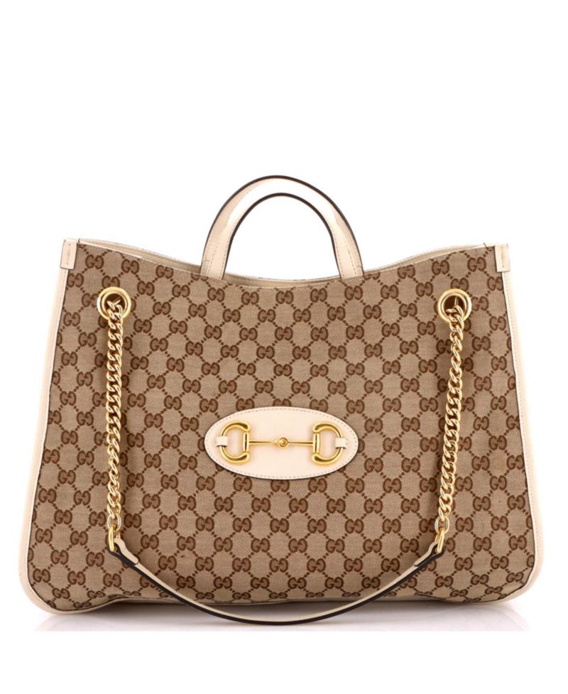 Large Horsebit 1955 Chain Tote GG Canvas with Leather