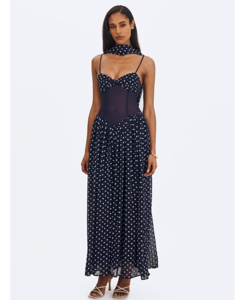 Women's Juliette Polka Dot Chiffon Maxi Dress