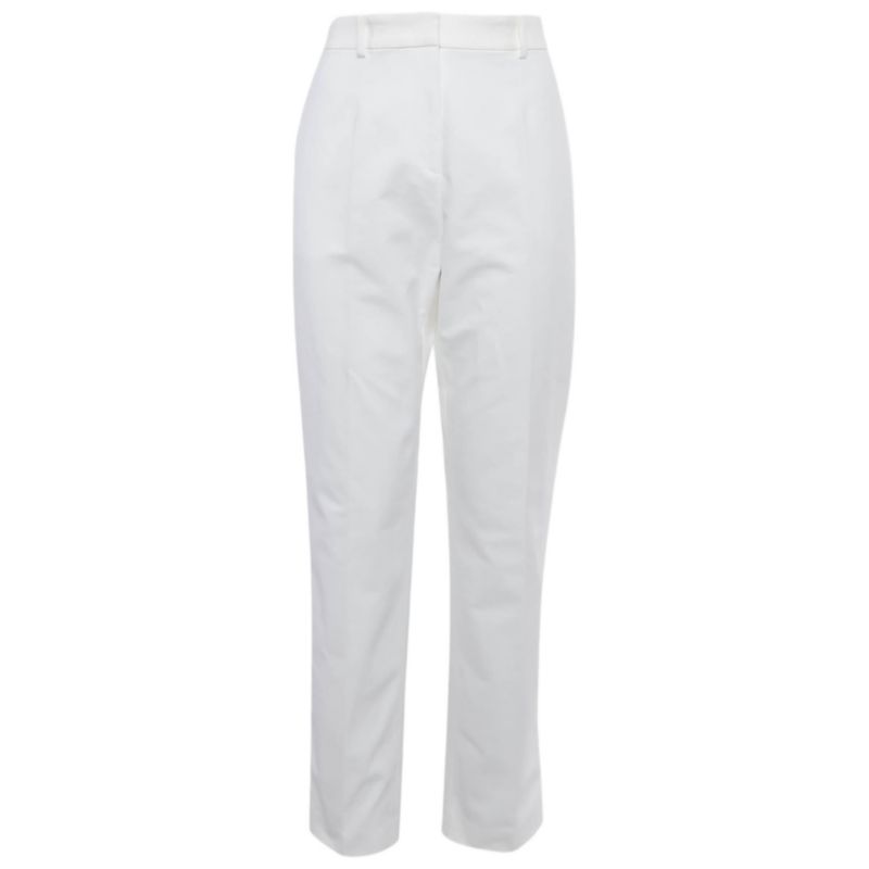 Women's White Taffeta Trousers