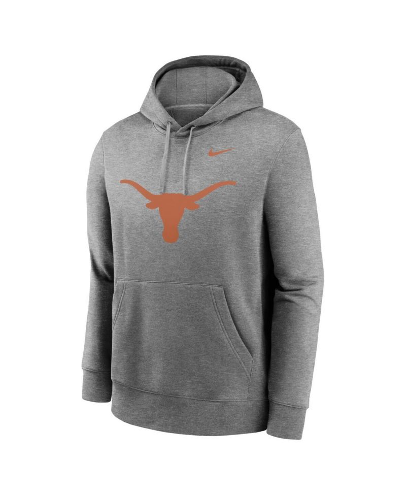 Men's Heather Gray Texas Longhorns Primetime Evergreen Club Fleece Pullover Hoodie