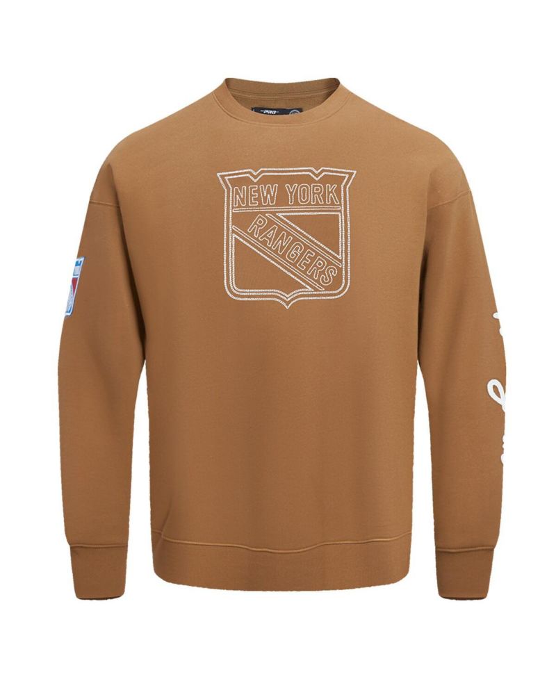 Men's Brown New York Rangers Paint the City Pullover Sweatshirt